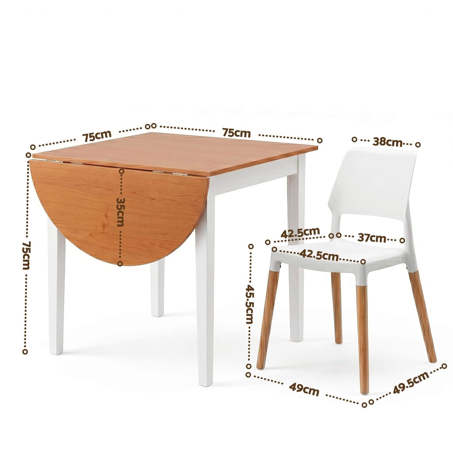 Mayfair | Vienna Modern White Wooden Drop Leaf Dining Table Set | White