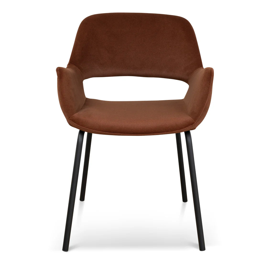 Mebbin | Modern Red Bronze Fabric Dining Chair With Arms | Set Of 2 | Red Bronze