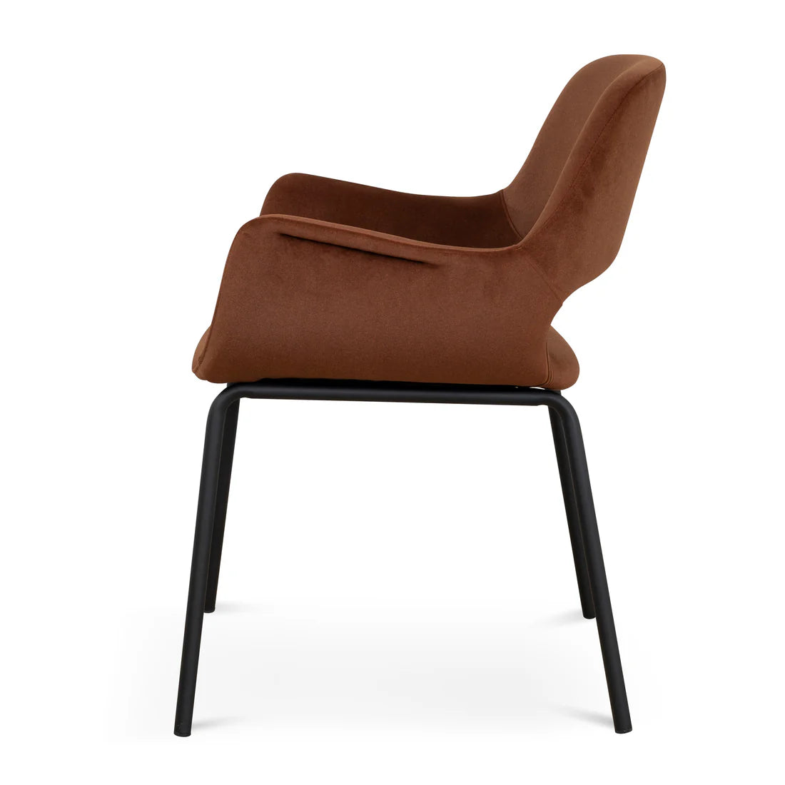 Mebbin | Modern Red Bronze Fabric Dining Chair With Arms | Set Of 2 | Red Bronze