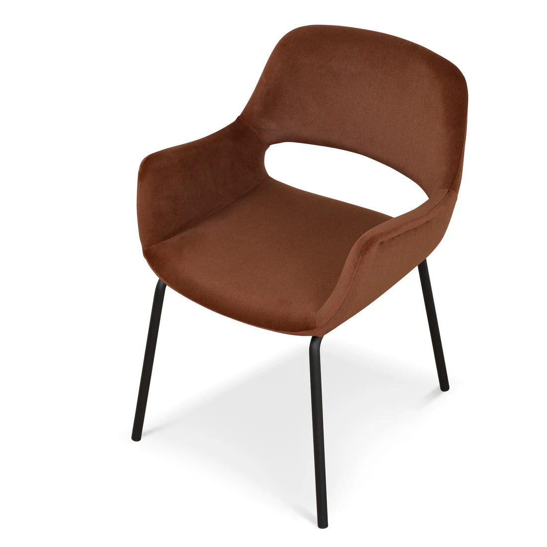 Mebbin | Modern Red Bronze Fabric Dining Chair With Arms | Set Of 2 | Red Bronze