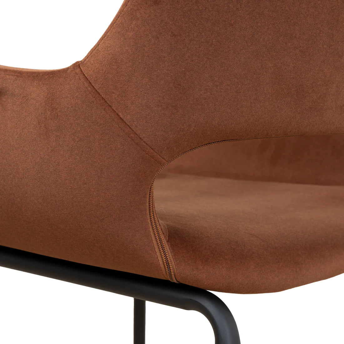 Mebbin | Modern Red Bronze Fabric Dining Chair With Arms | Set Of 2 | Red Bronze