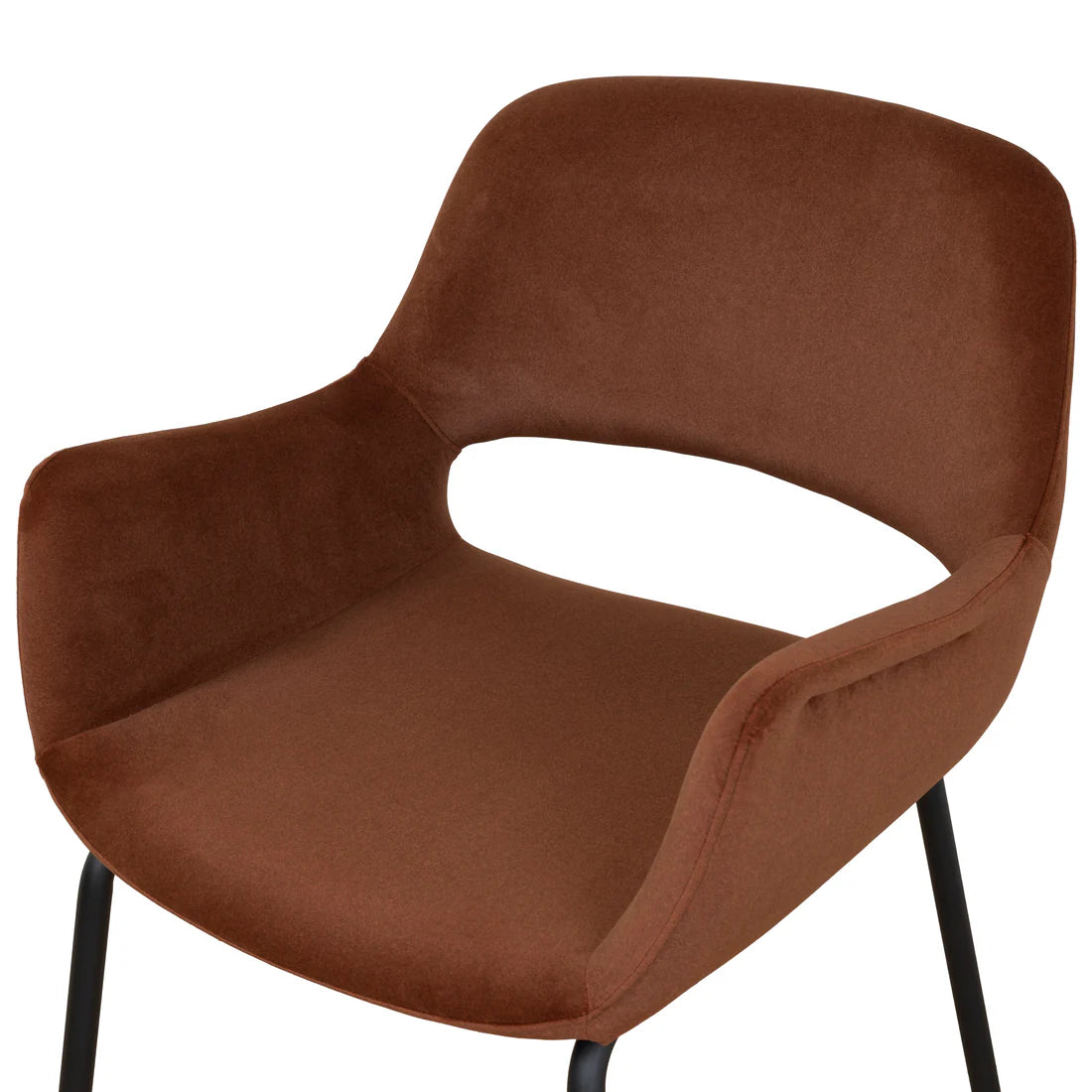 Mebbin | Modern Red Bronze Fabric Dining Chair With Arms | Set Of 2 | Red Bronze