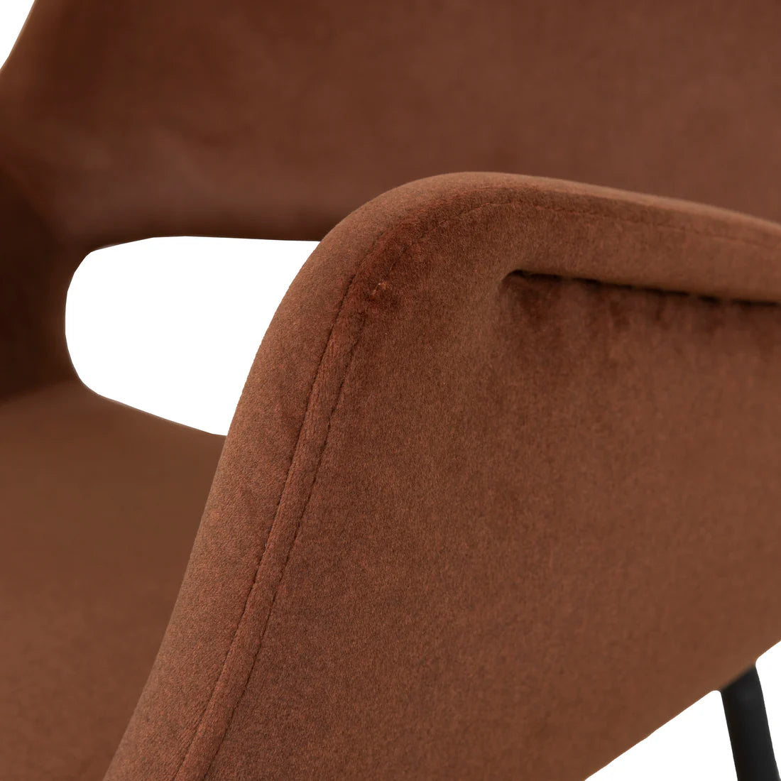 Mebbin | Modern Red Bronze Fabric Dining Chair With Arms | Set Of 2 | Red Bronze
