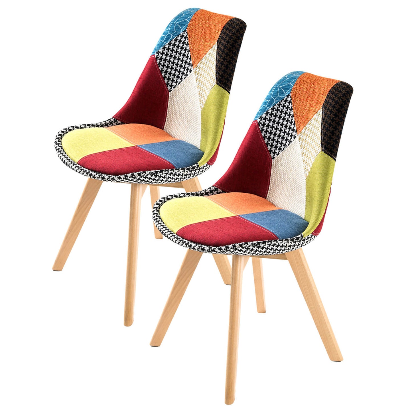 Minerva | Multi Colour Version 2 Fabric Modern Dining Chairs | Set Of 2 | Multi Colour