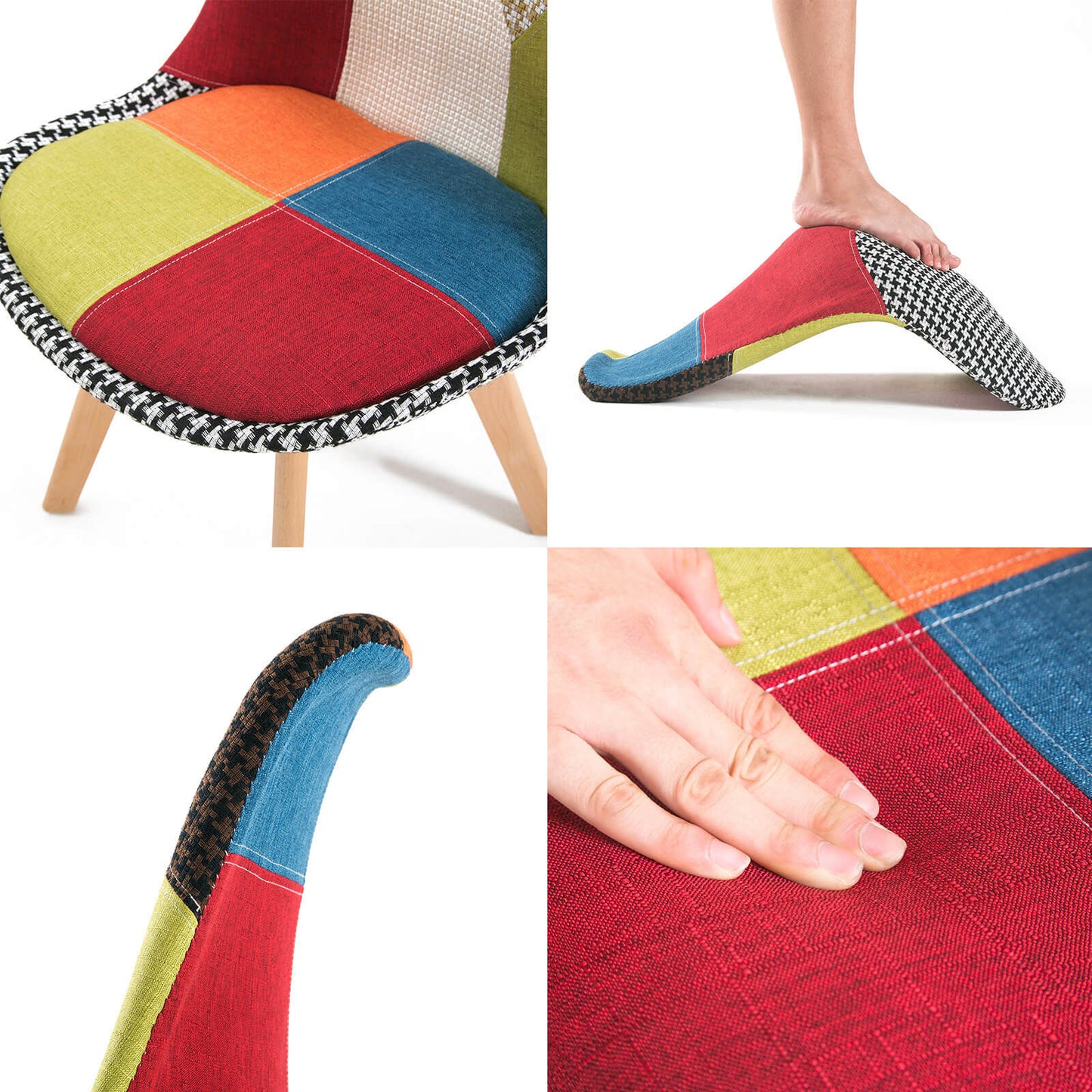 Minerva | Multi Colour Version 2 Fabric Modern Dining Chairs | Set Of 2 | Multi Colour