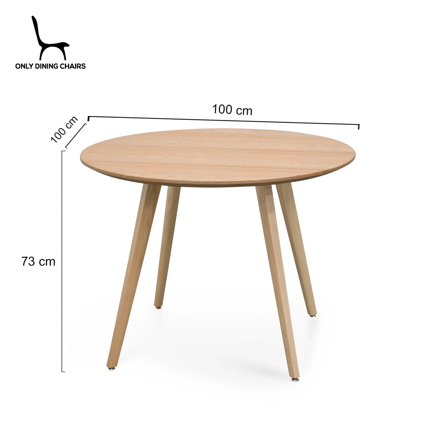 Missouri | 4 Seater Natural Black Wooden Round Dining Table | Natural