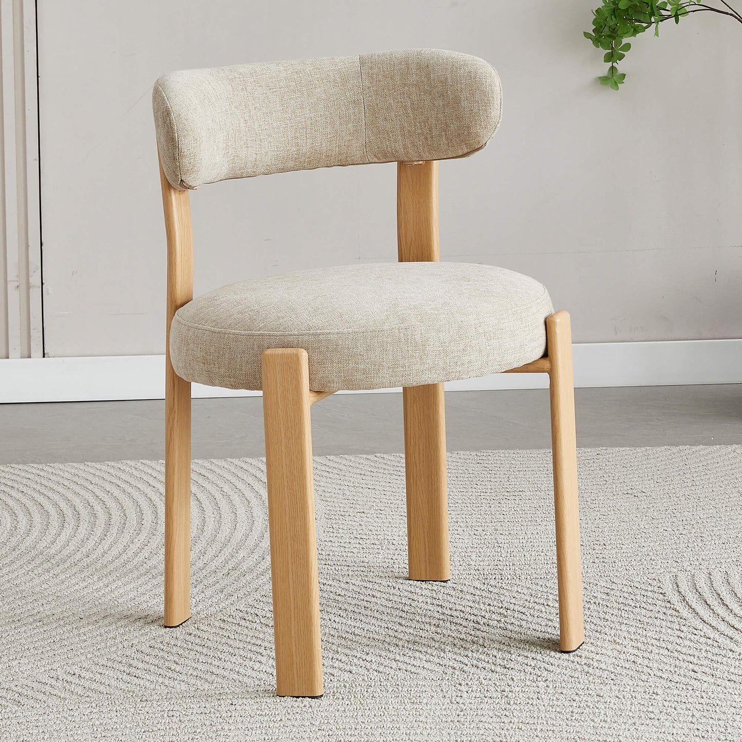 Montessa | Modern Metal Fabric Dining Chairs | Set Of 2 | Beige Natural