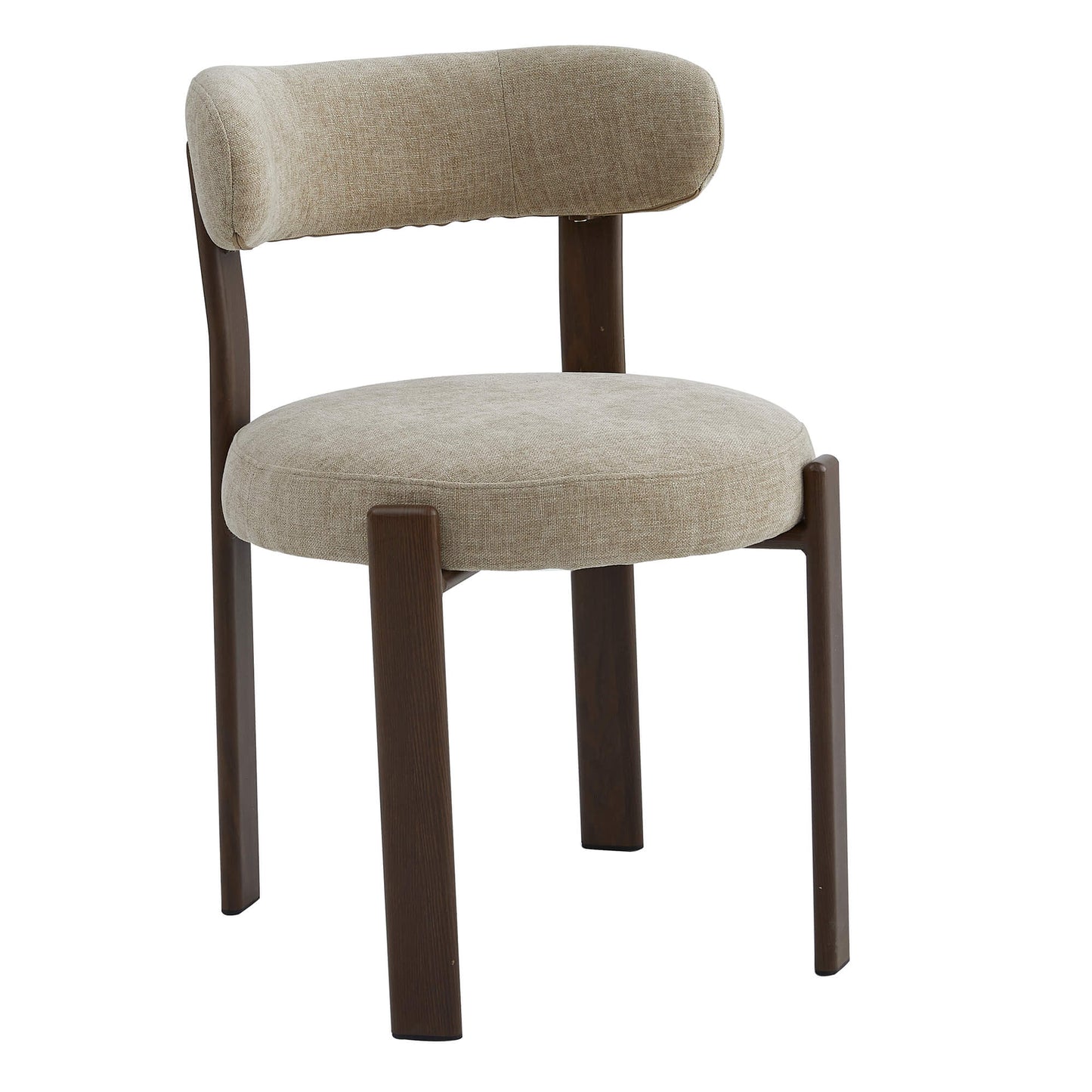 Montessa | Modern Metal Fabric Dining Chairs | Set Of 2 | Beige Walnut