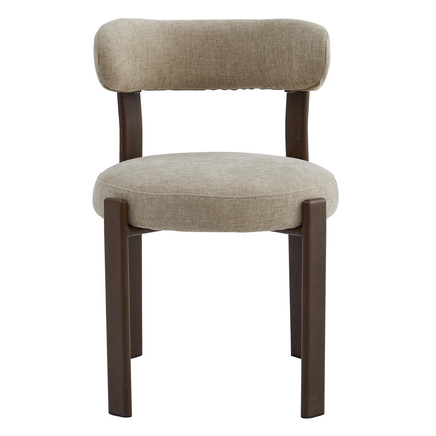 Montessa | Modern Metal Fabric Dining Chairs | Set Of 2 | Beige Walnut