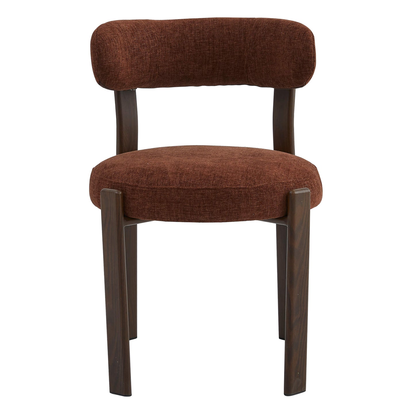 Montessa | Modern Metal Fabric Dining Chairs | Set Of 2 | Rust Walnut