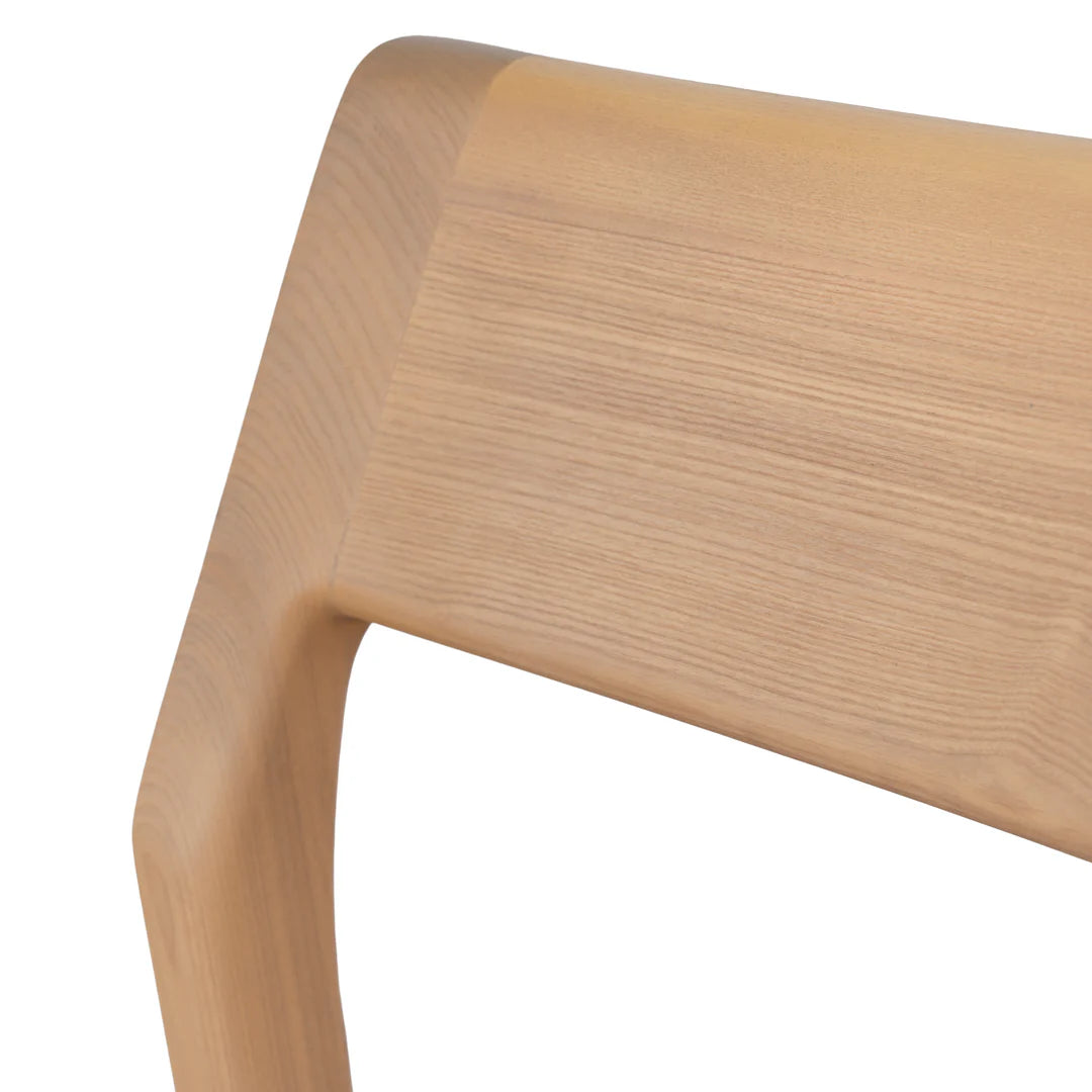 Moresby | Coastal Tan PU Leather Natural Wooden Dining Chairs | Set Of 2 | Tan