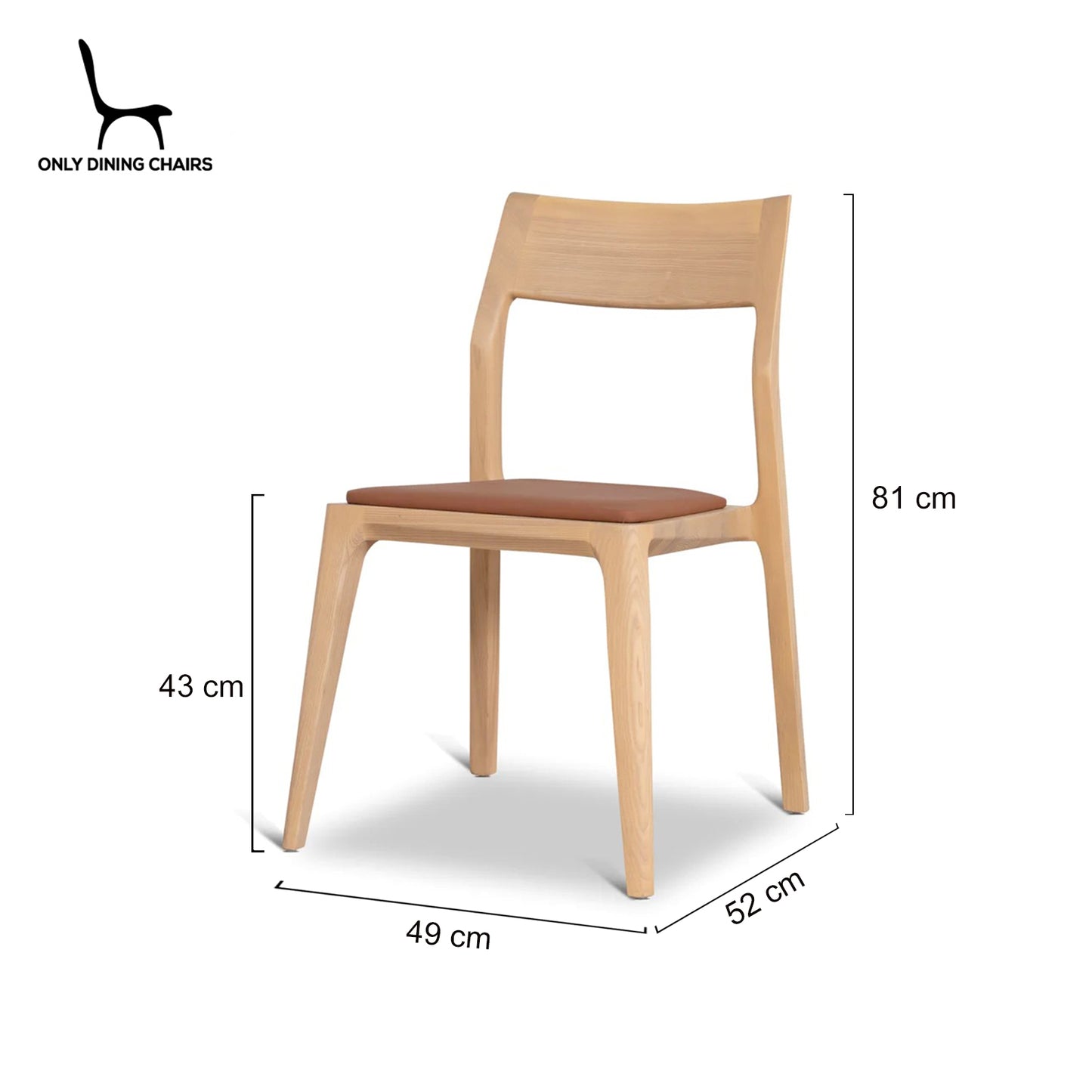 Moresby | Coastal Tan PU Leather Natural Wooden Dining Chairs | Set Of 2 | Tan