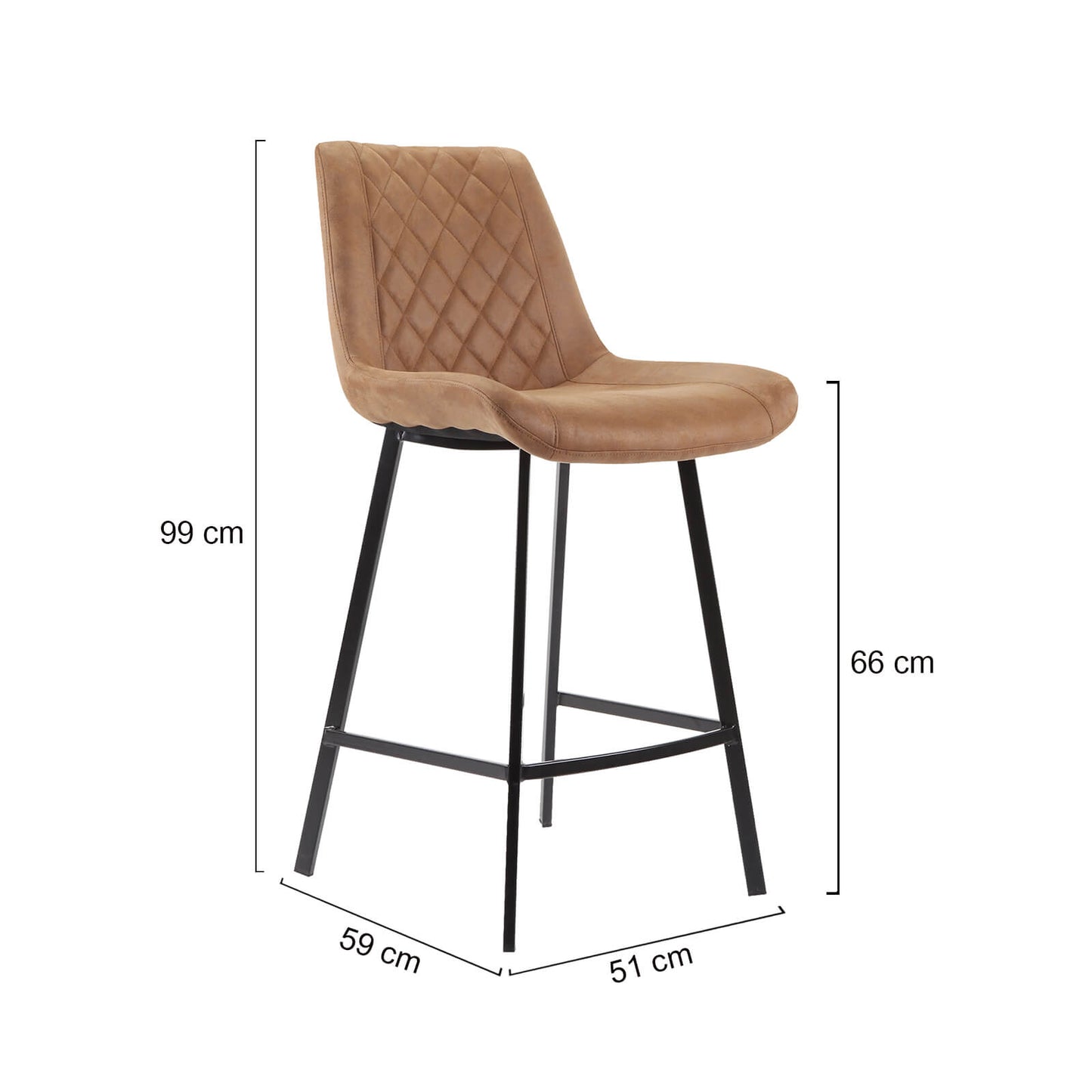 Murchison | Modern Ultra Suede PU Leather Upholstered Bar Stools | Set Of 2
