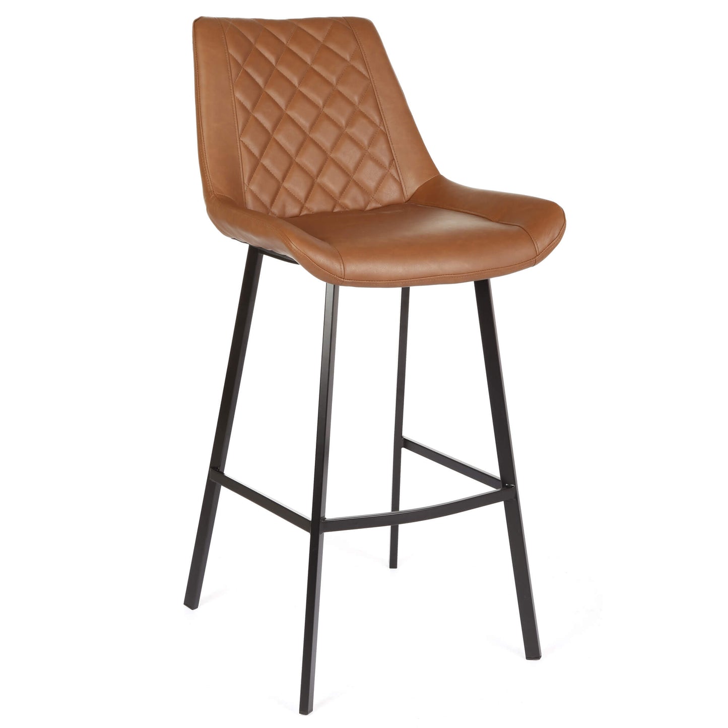 Murchison | Modern Ultra Suede Upholstered Bar Stools | Set Of 2 | Antique Cognac