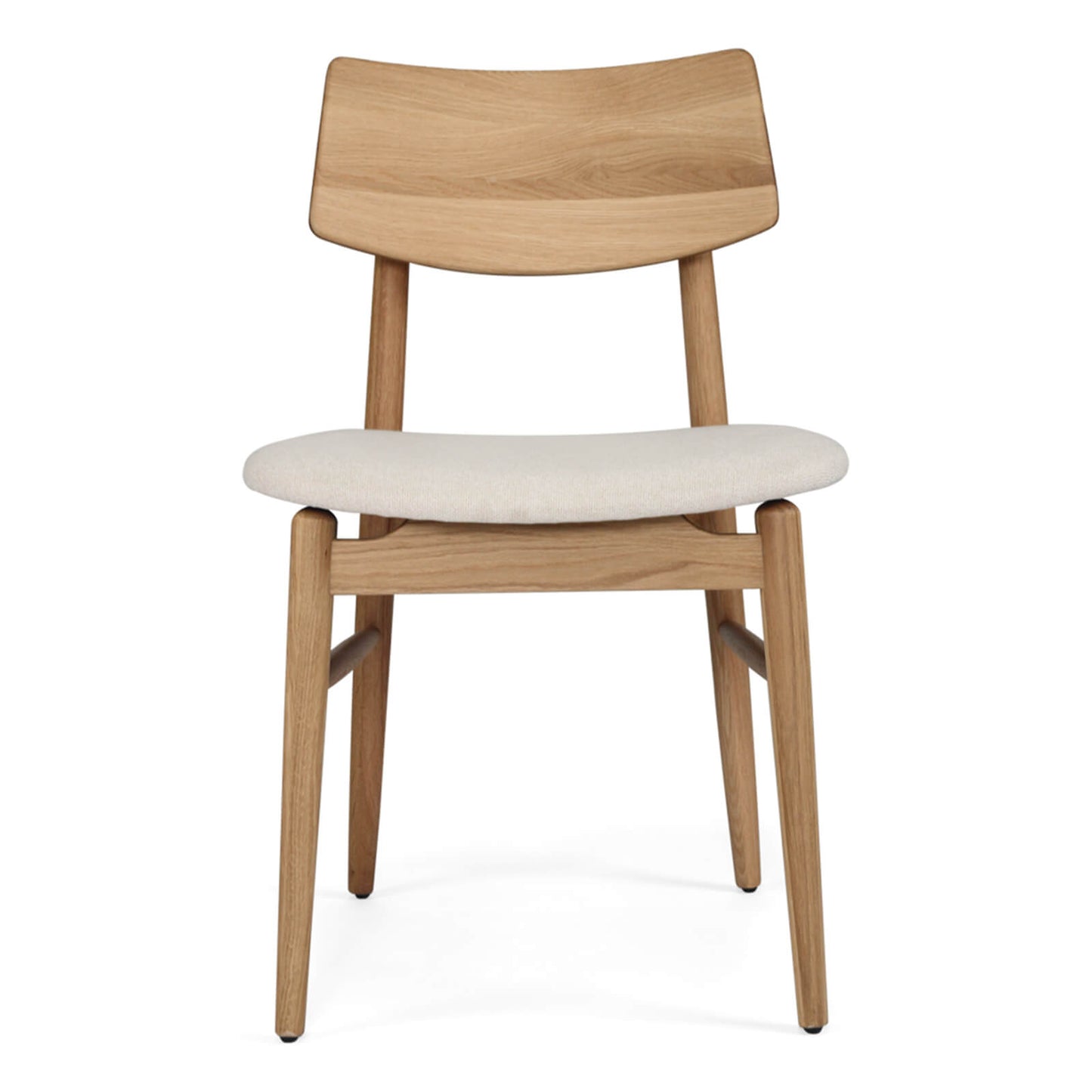 Nantes | Coastal Linen Fabric Natural Wooden Dining Chair