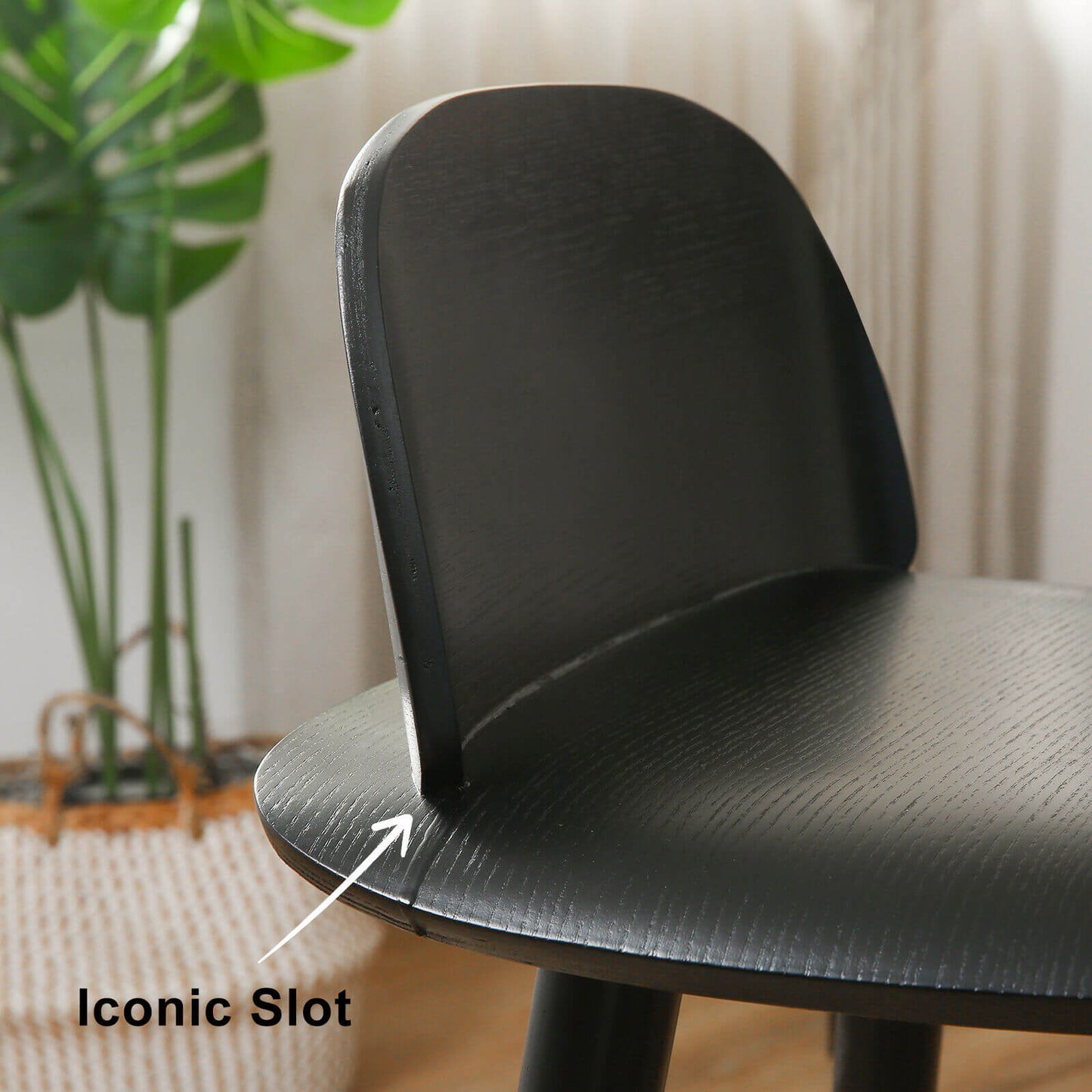 Black Modern Scandinavian Style 65cm Wooden Bar Stools | Black