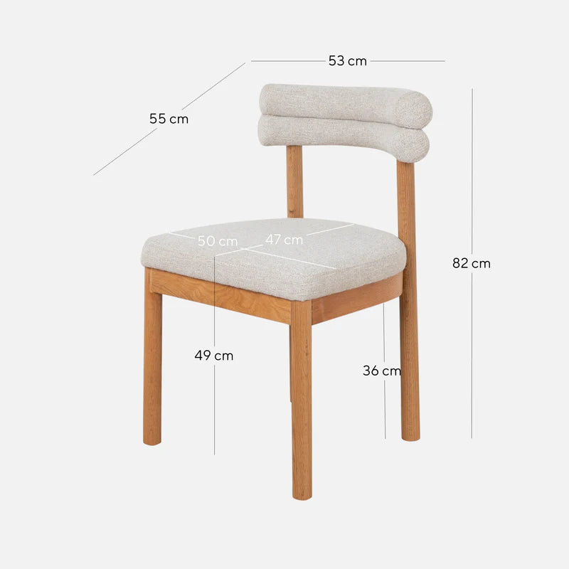 Oakridge Coastal Modern Fabric Wooden Dining Chair | Natural