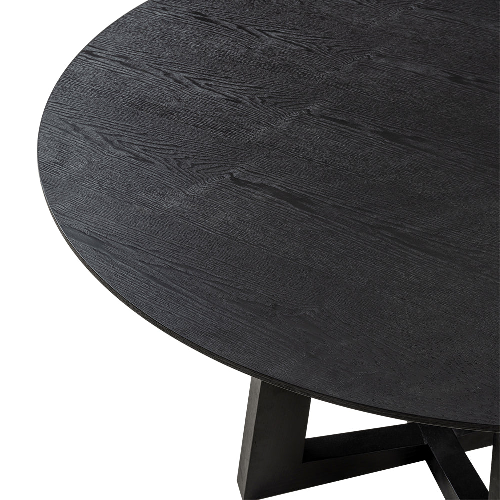 Oceanside | Coastal 1.5m Round Wooden Dining Table | Black
