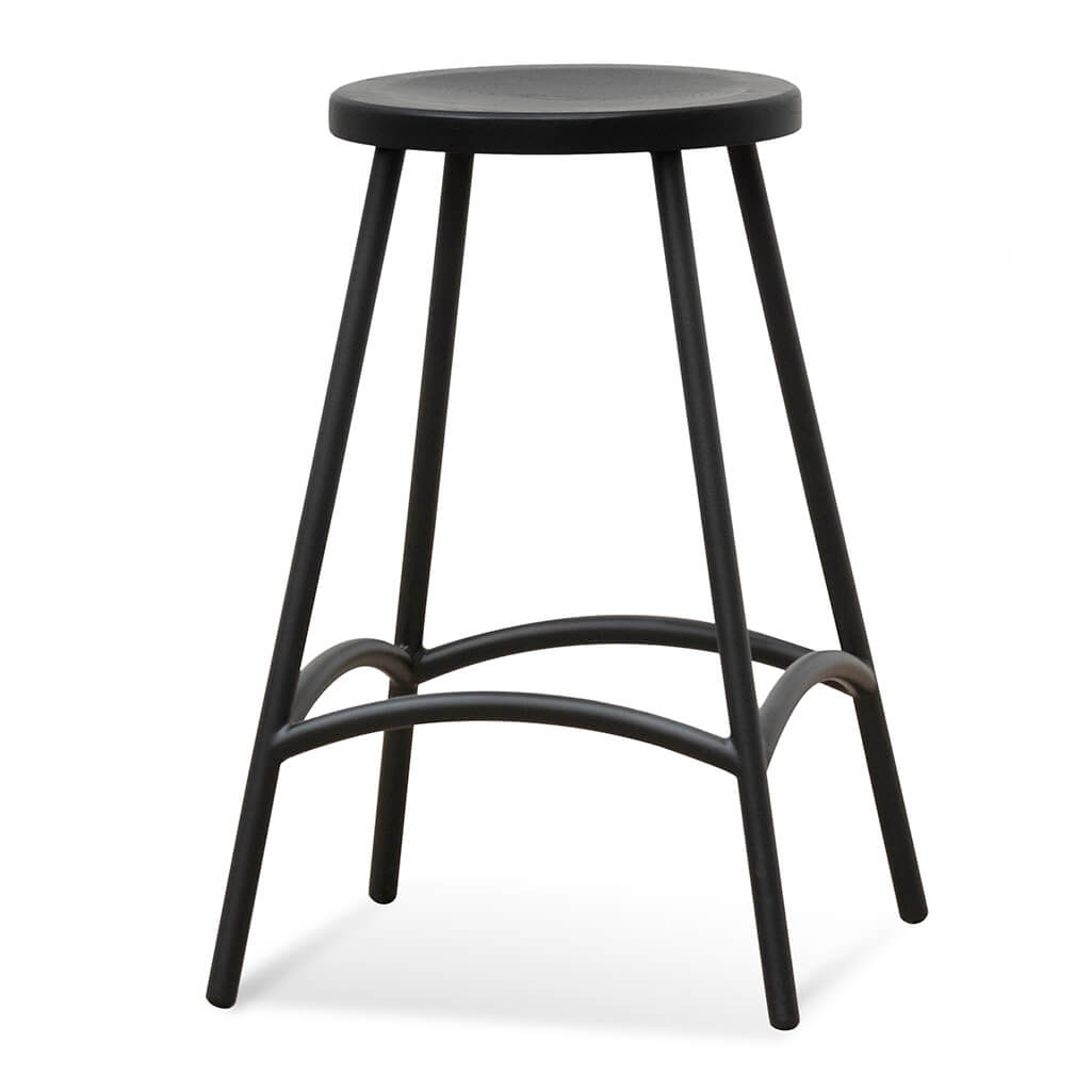 Overdale | Industrial Wooden Metal Bar Stool | Otway | Coastal Natural Wooden Rattan Bar Stool | Black