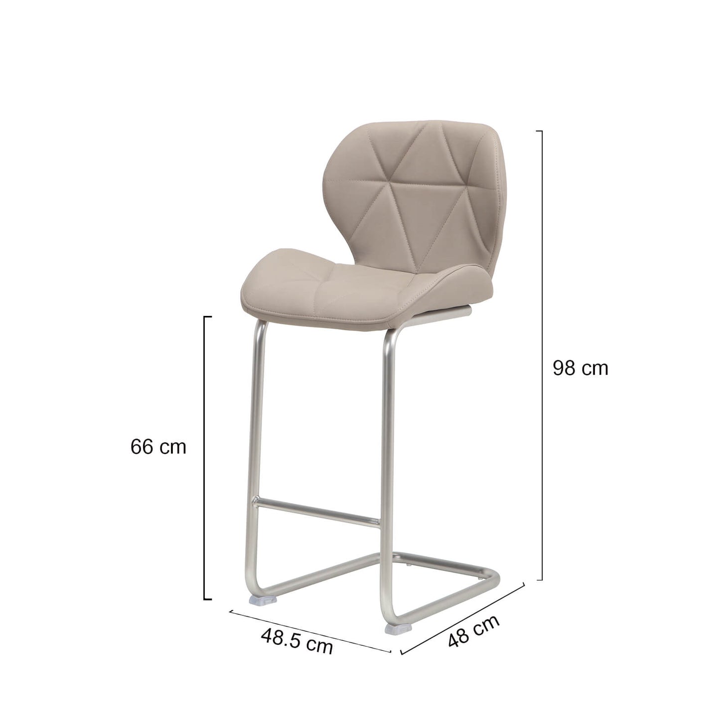 Oxley | Contemporary Metal PU Leather Bar Stools | Set Of 2 | Grey