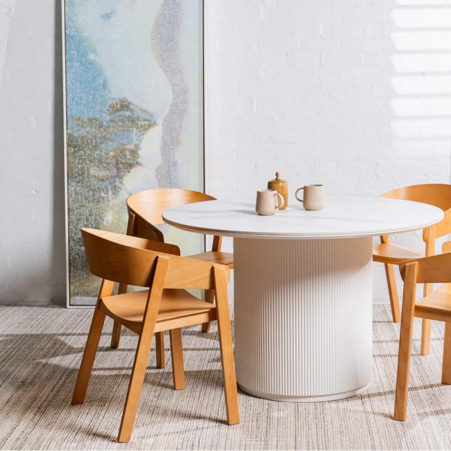 Panama | Modern Coastal Scandinavian Style Natural Black Wooden Dining Chairs with Arms | Natural
