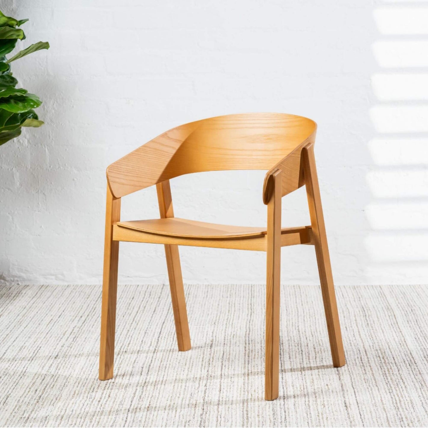 Panama | Modern Coastal Scandinavian Style Natural Black Wooden Dining Chairs with Arms | Natural