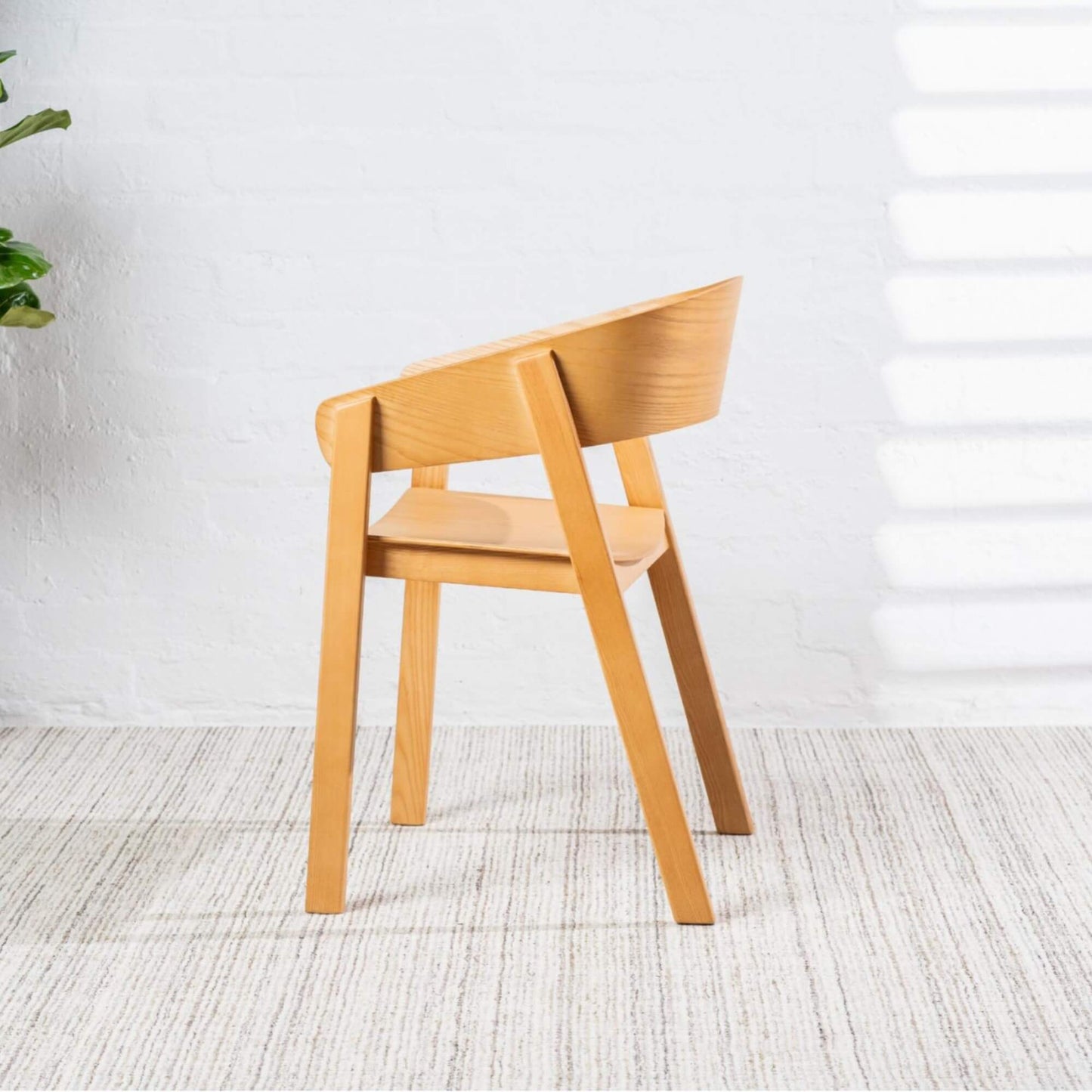 Panama | Modern Coastal Scandinavian Style Natural Black Wooden Dining Chairs with Arms | Natural