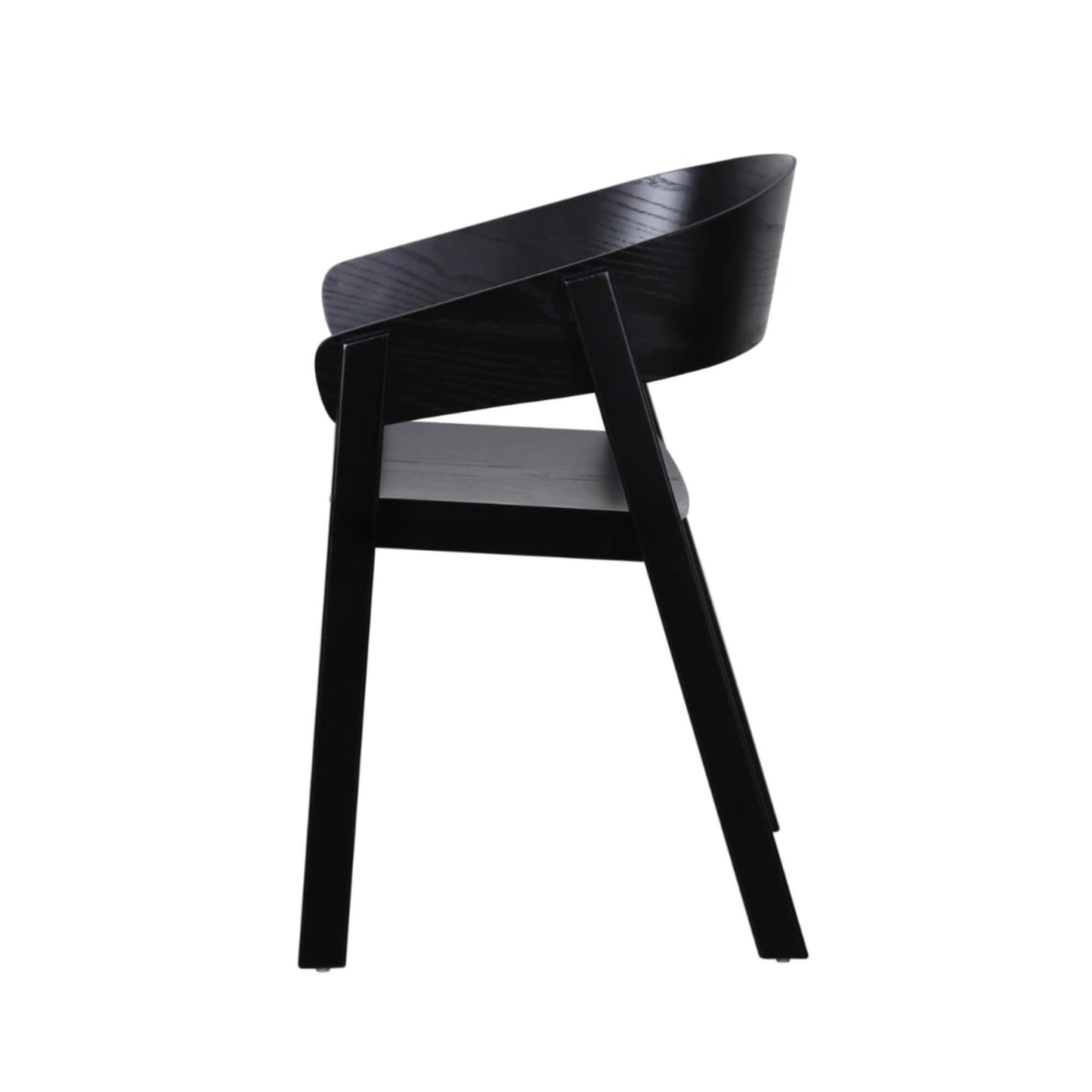 Panama | Modern Coastal Scandinavian Style Natural Black Wooden Dining Chairs with Arms | Black