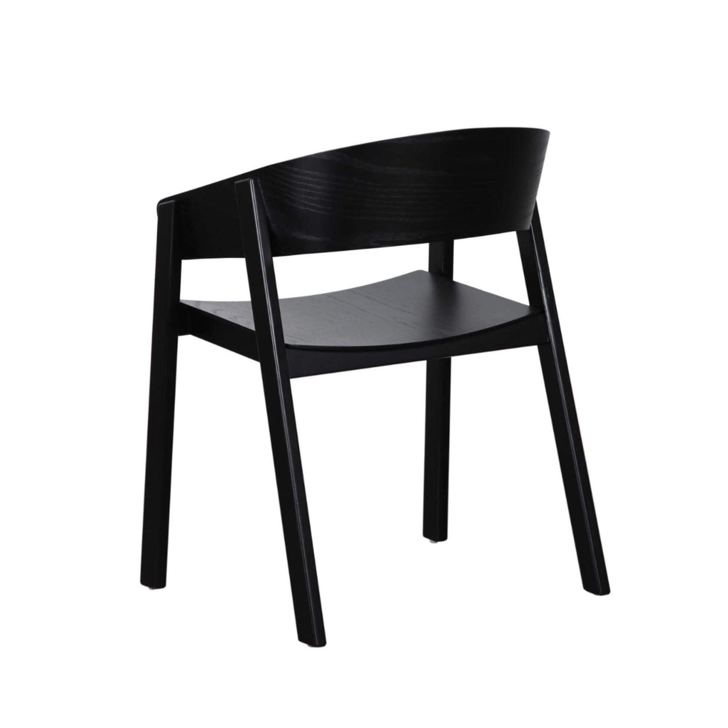 Panama | Modern Coastal Scandinavian Style Natural Black Wooden Dining Chairs with Arms | Black