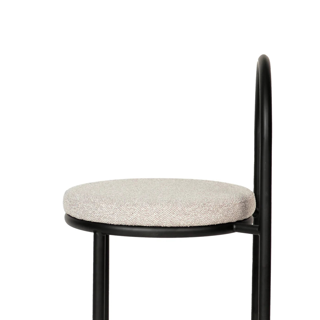 Pemberton | Contemporary Black Metal Clay Grey Fabric Dining Chairs | Clay Grey