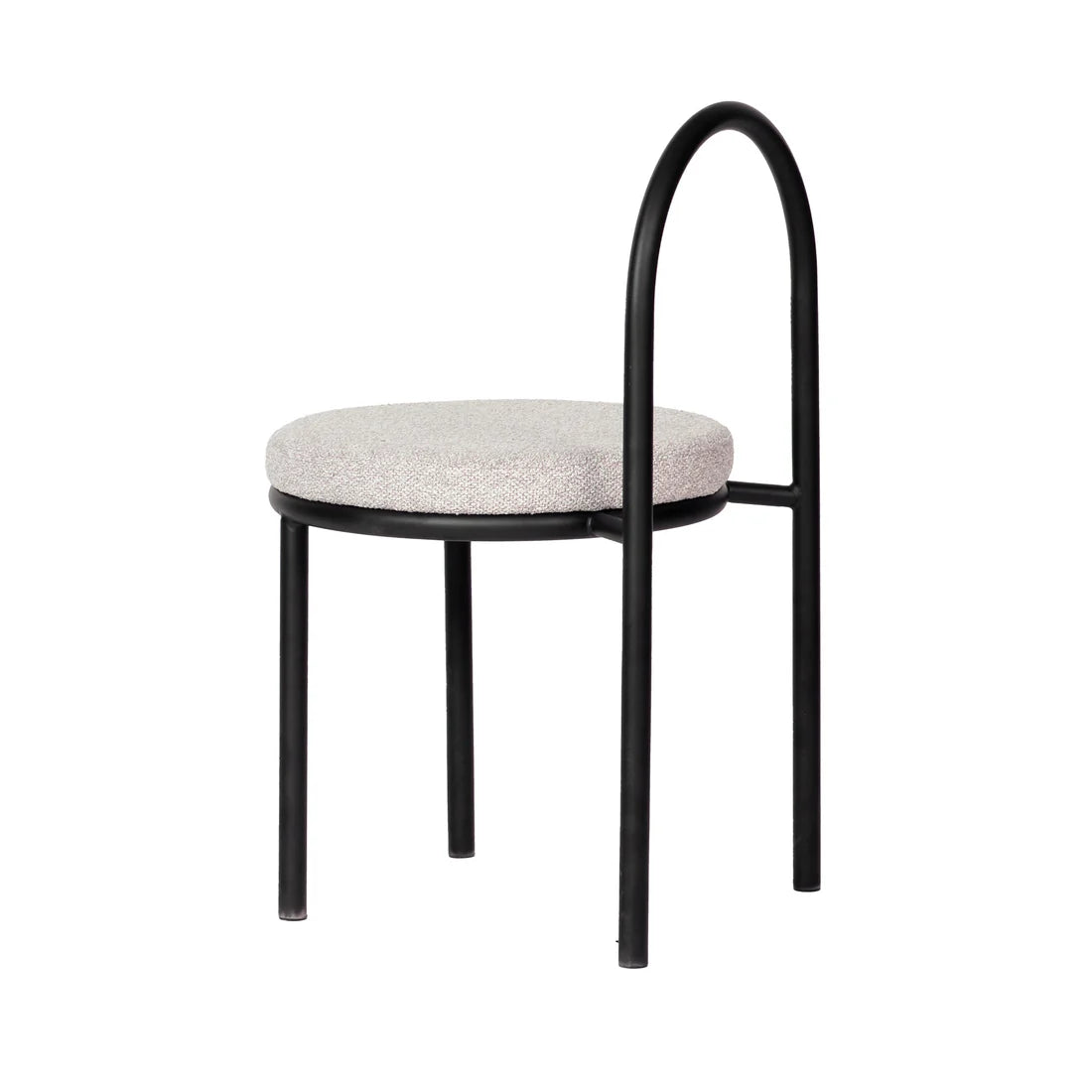 Pemberton | Contemporary Black Metal Clay Grey Fabric Dining Chairs | Clay Grey