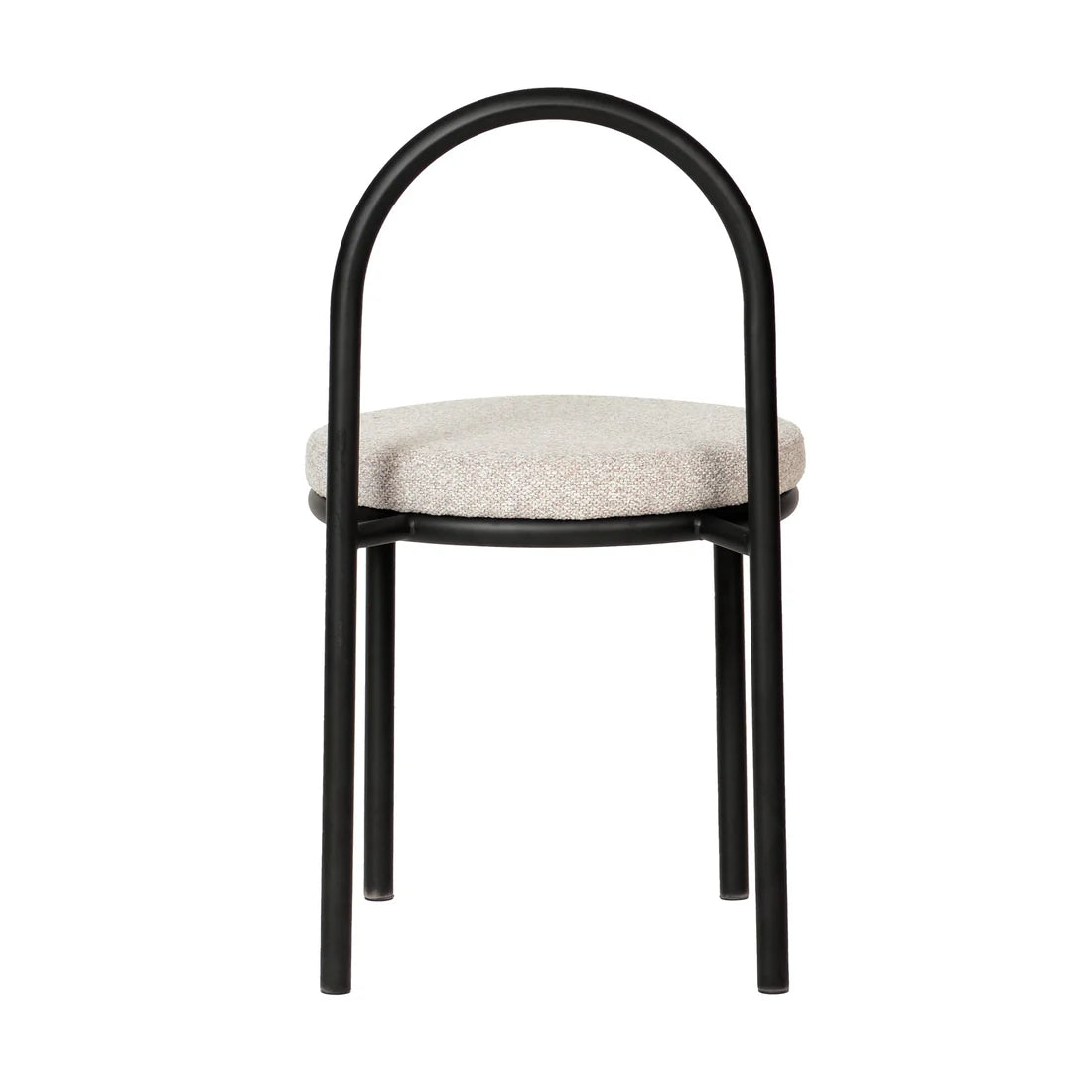 Pemberton | Contemporary Black Metal Clay Grey Fabric Dining Chairs | Clay Grey