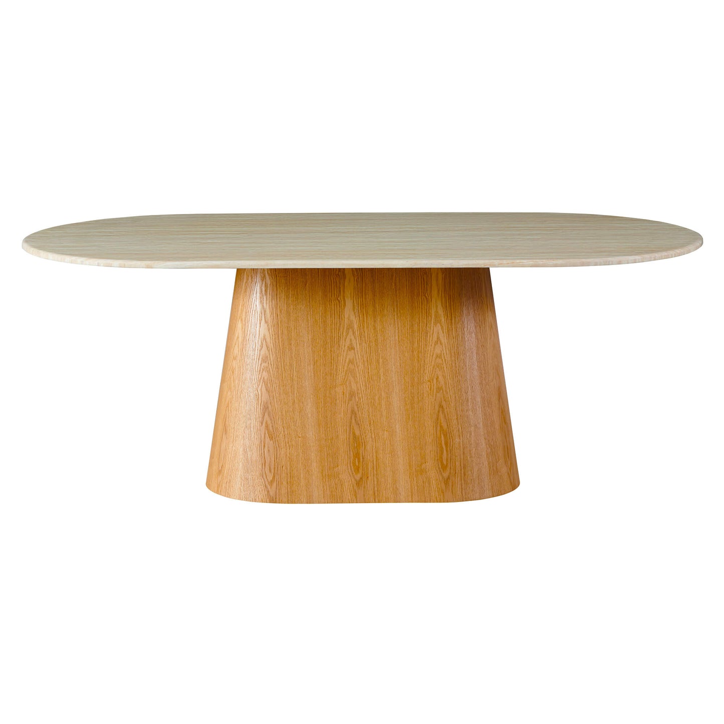 Piermont | Coastal Faux Marble Beige 8 Person Wooden Dining Table | Beige
