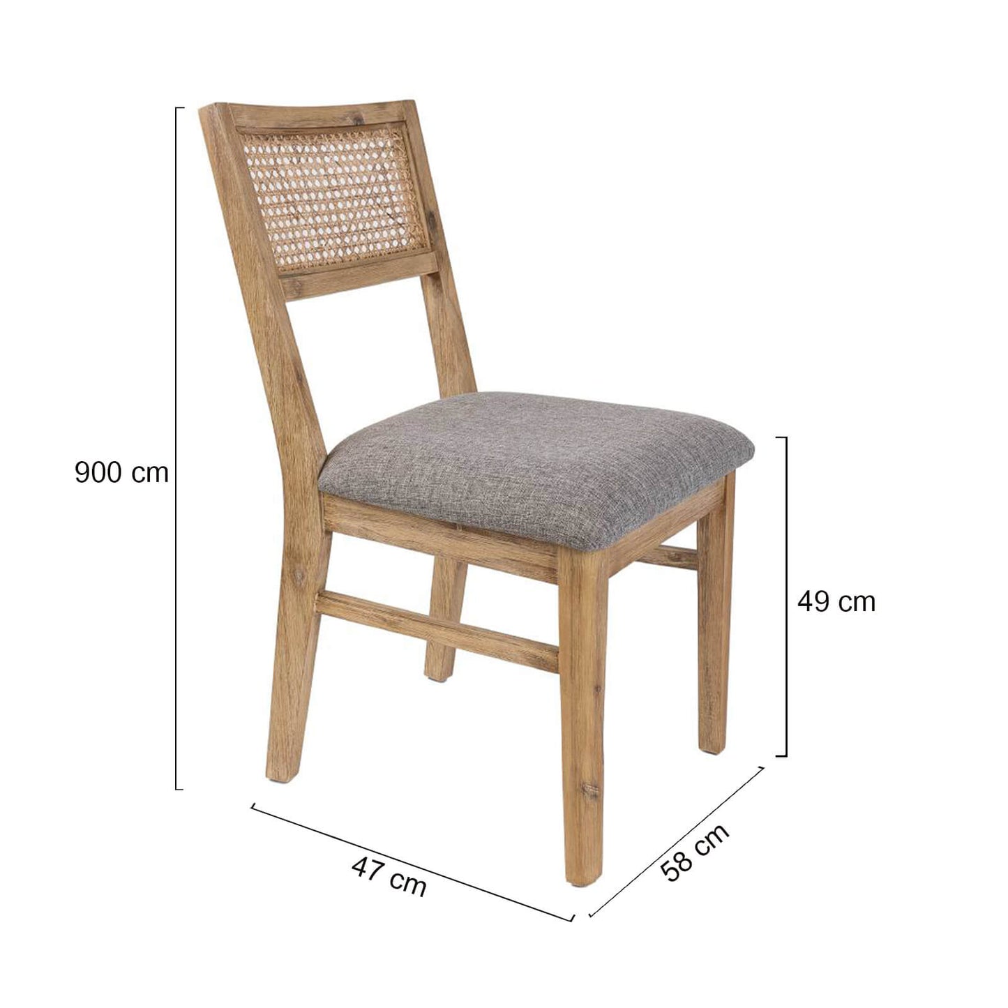 Riverbank | Coastal Fabric Wooden Dining Chairs | Set Of 2 | Smoke grey