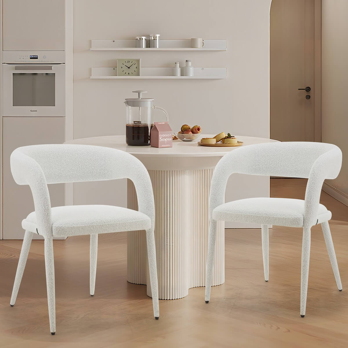 Sage | Modern Light Grey Pine Green Fabric Dining Chairs | Set Of 2 | Light Grey