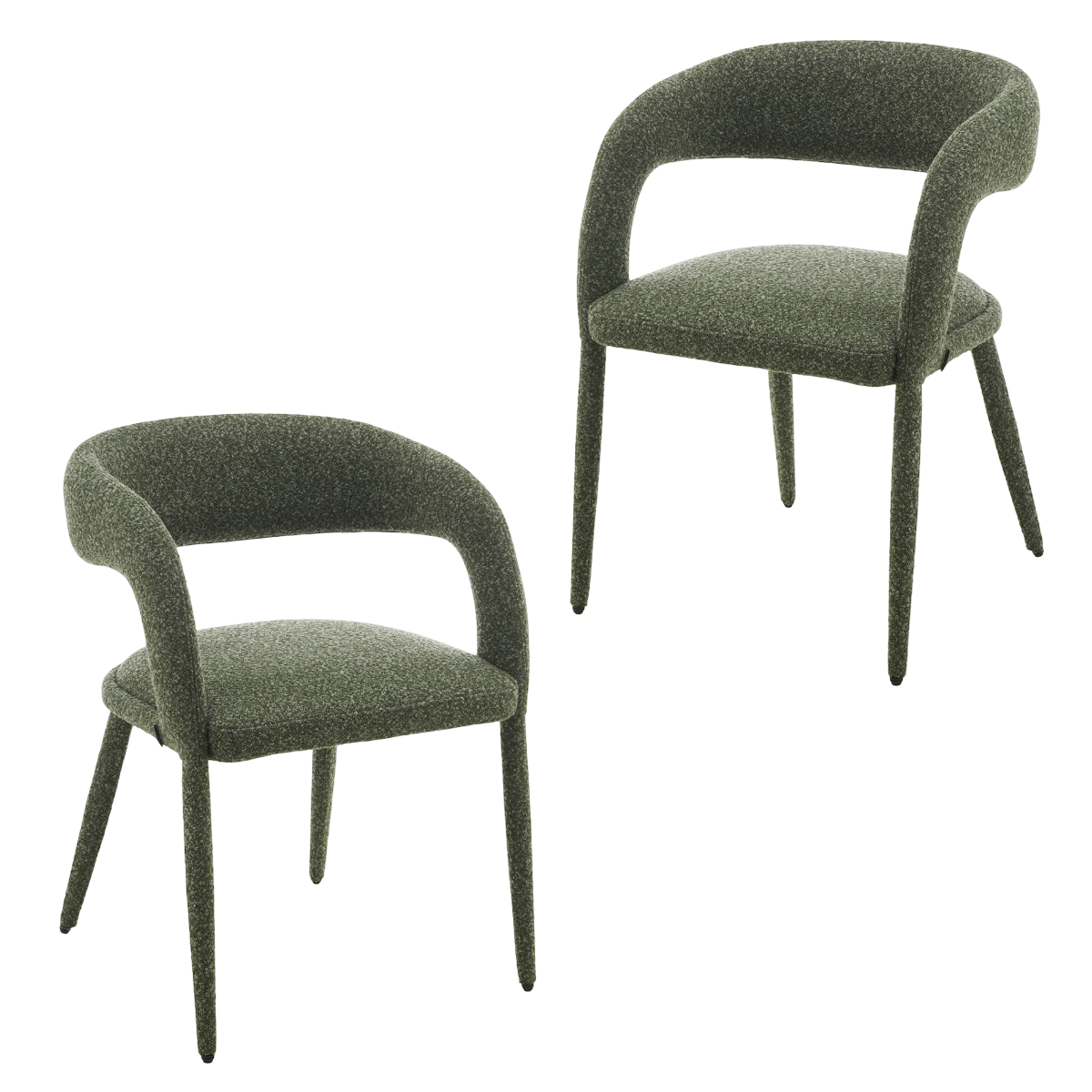 Sage | Modern Light Grey Pine Green Fabric Dining Chairs | Set Of 2 | Pine Green