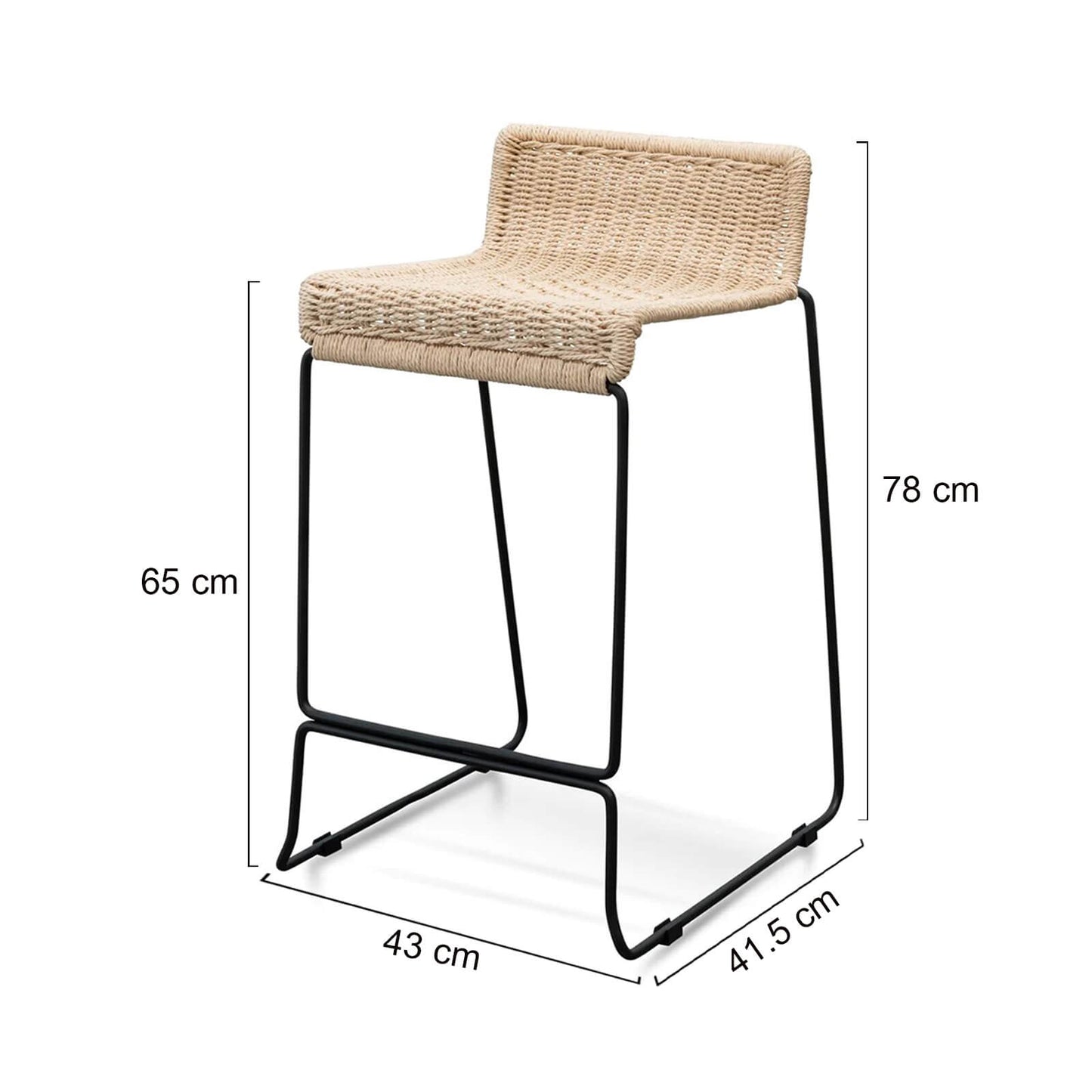 Sanctuary | Coastal Metal Rattan Bar Stools | Set Of 4 | Natural