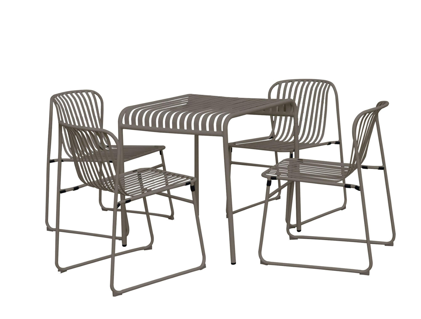 Santorini | Modern Metal Brown Outdoor Dining Chairs | Brown