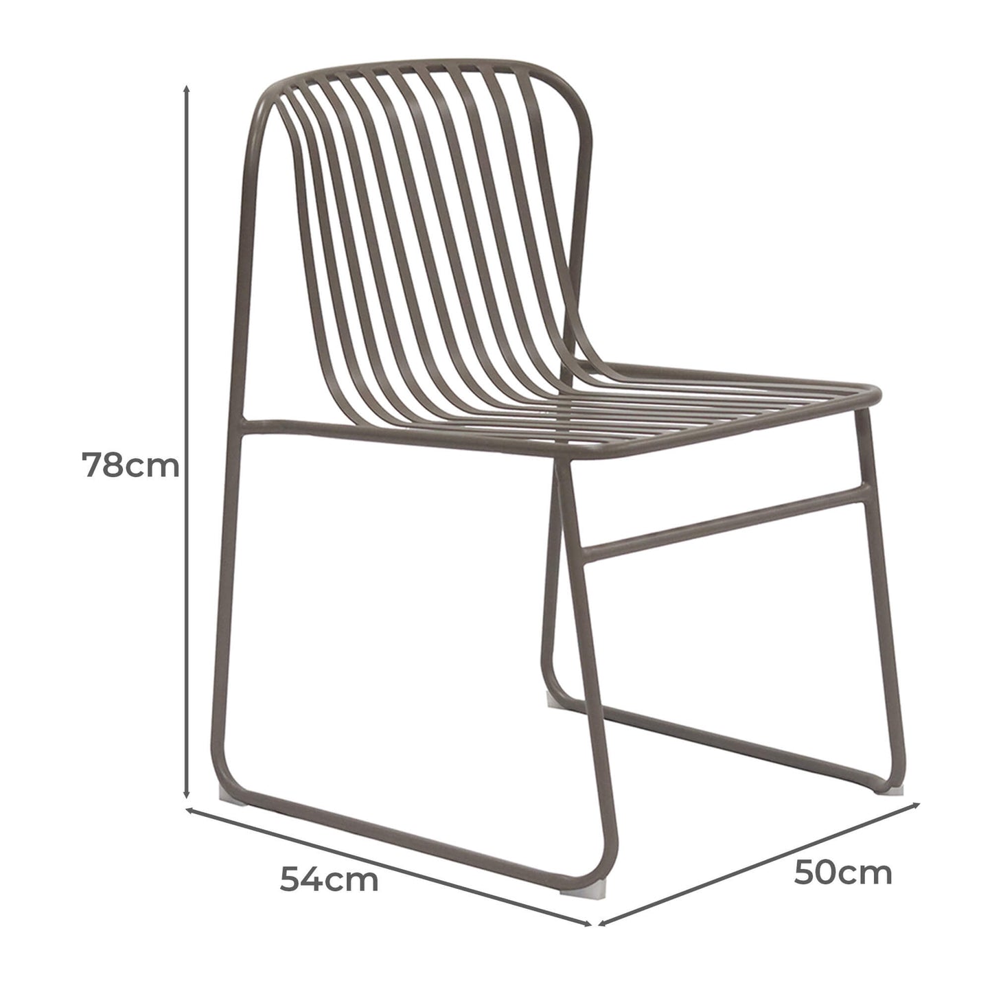 Santorini | Modern Metal Brown Outdoor Dining Chairs | Brown