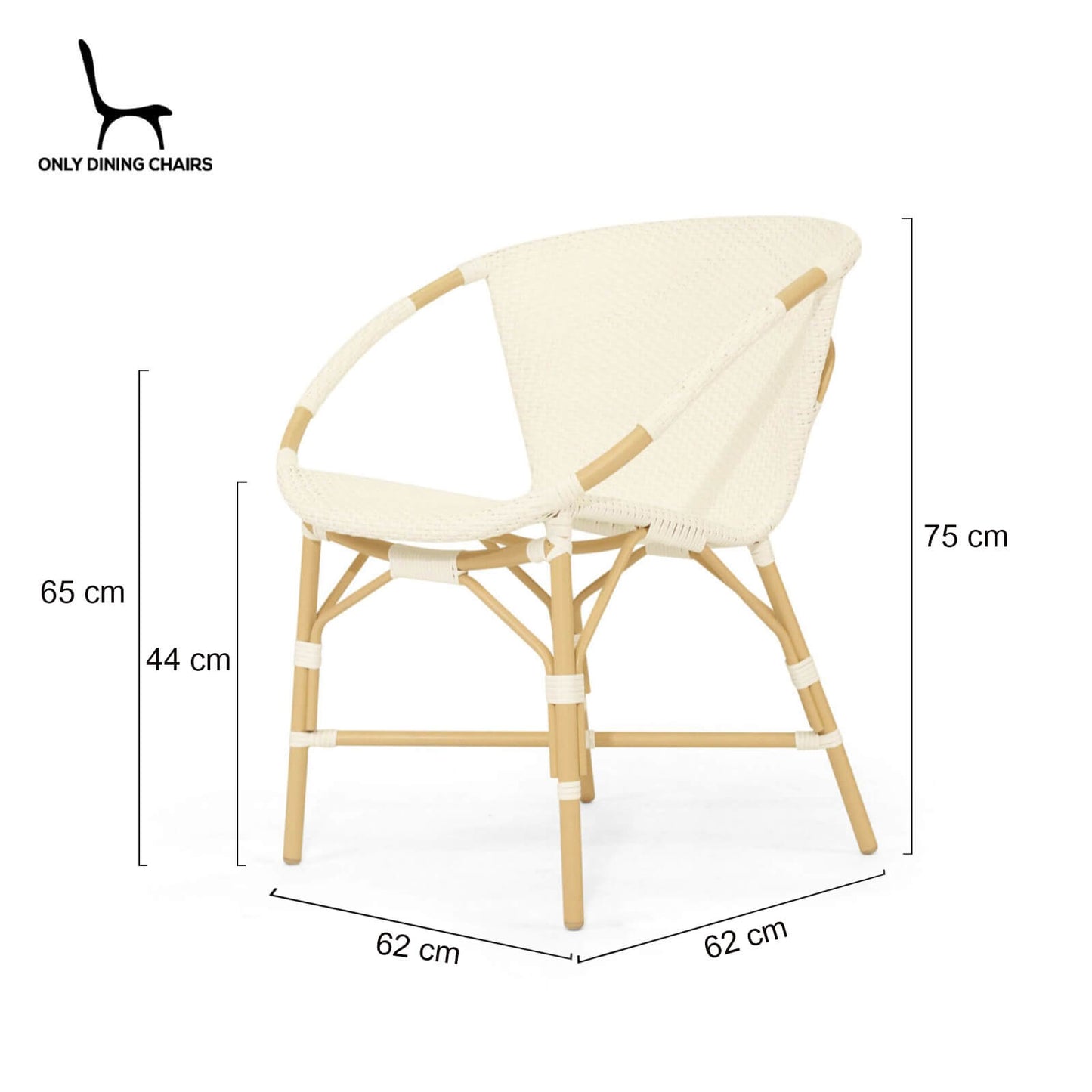 Seabreeze | Coastal Metal White Outdoor Dining Chairs With Arms | White