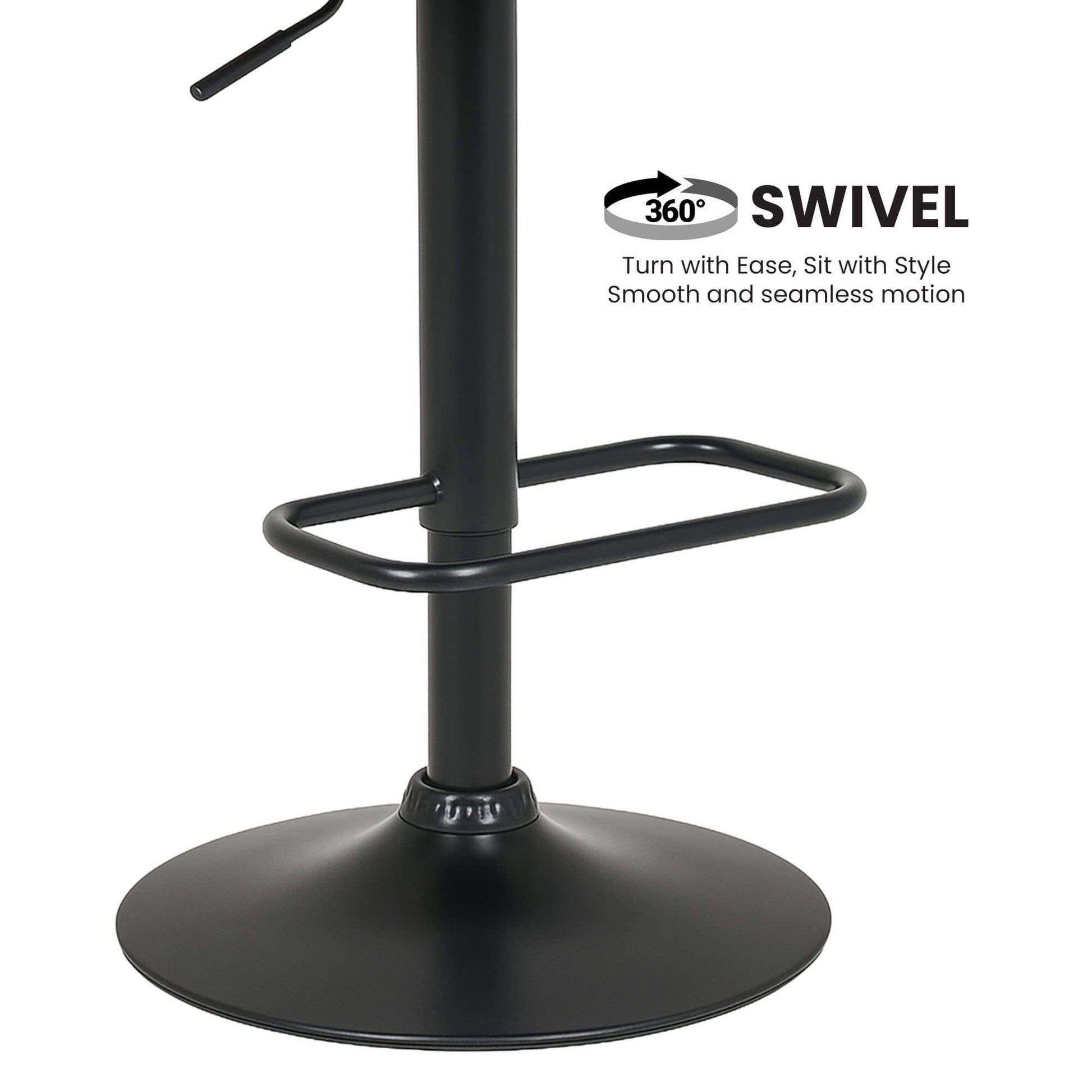 Modern Adjustable Black Walnut PU Leather Walnut Wooden Bar Stool | Brown