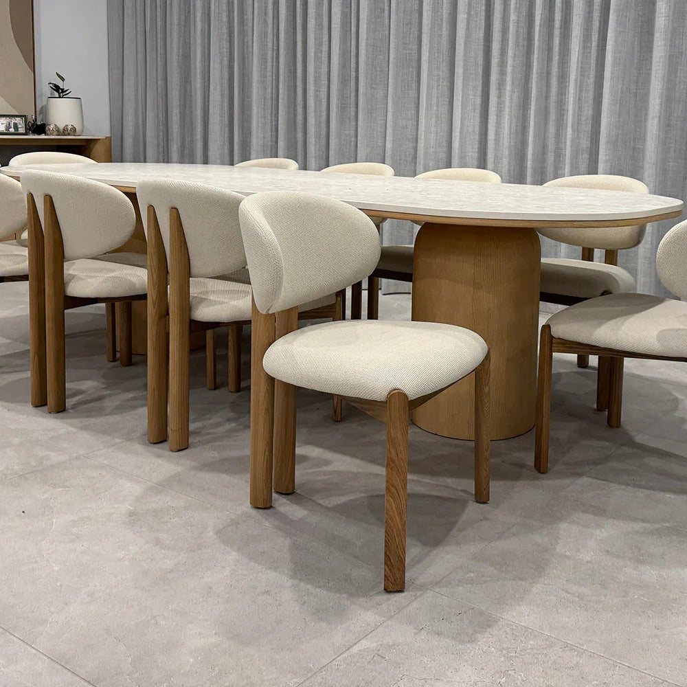 Simpson | Modern Coastal White Fabric Dining Chairs | Set Of 2 | White
