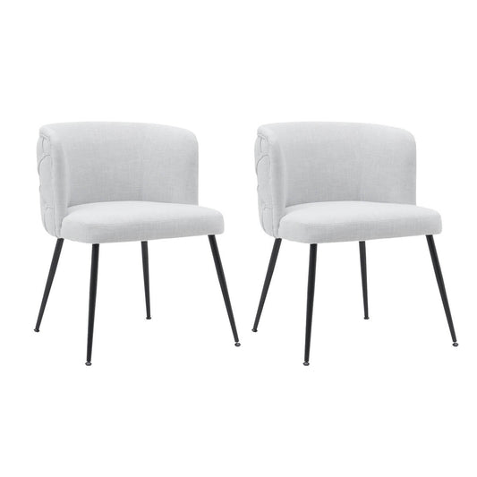 Modern Grey Fabric Dining Chairs With Arms