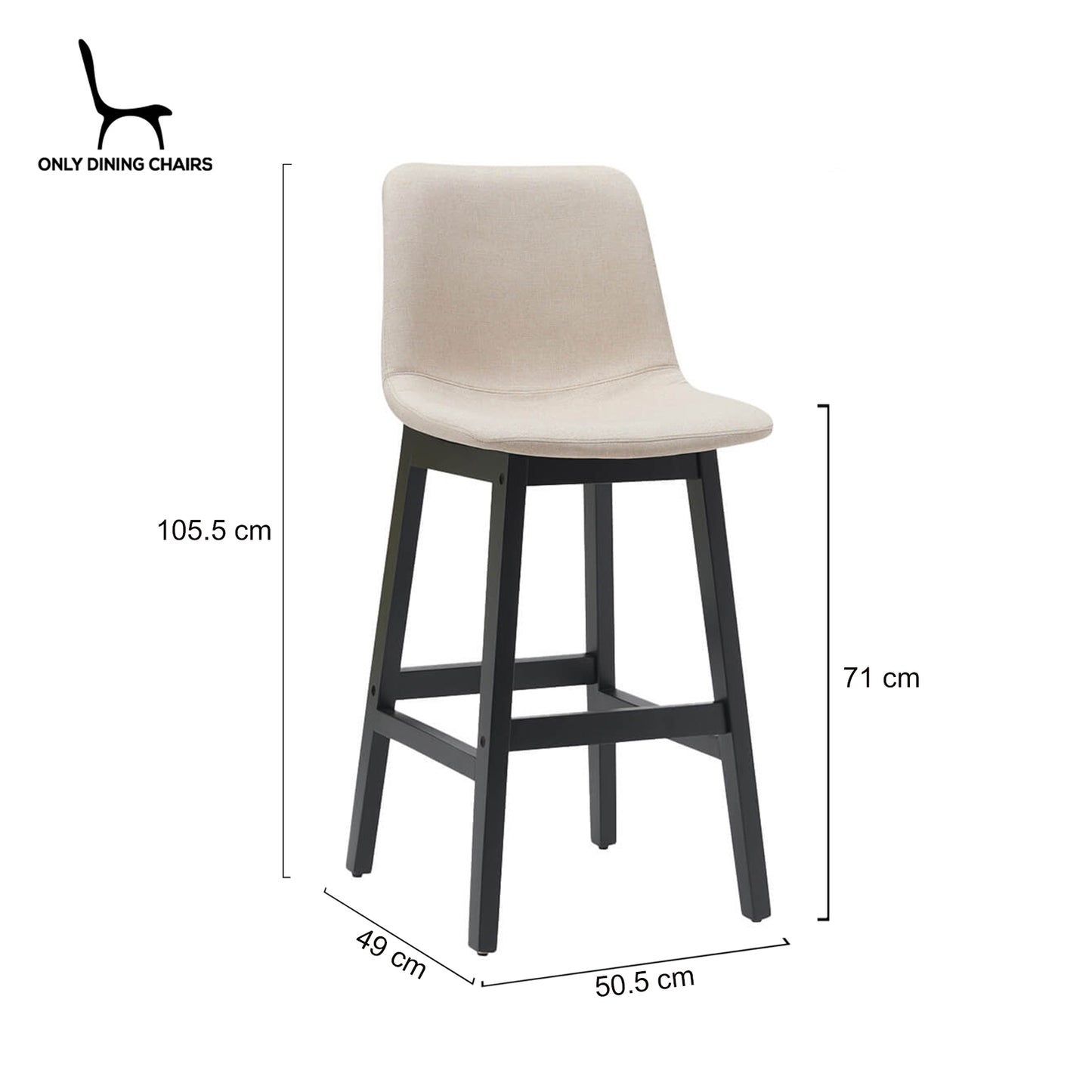 Modern Sand Stone Grey Fabric Bar Stools