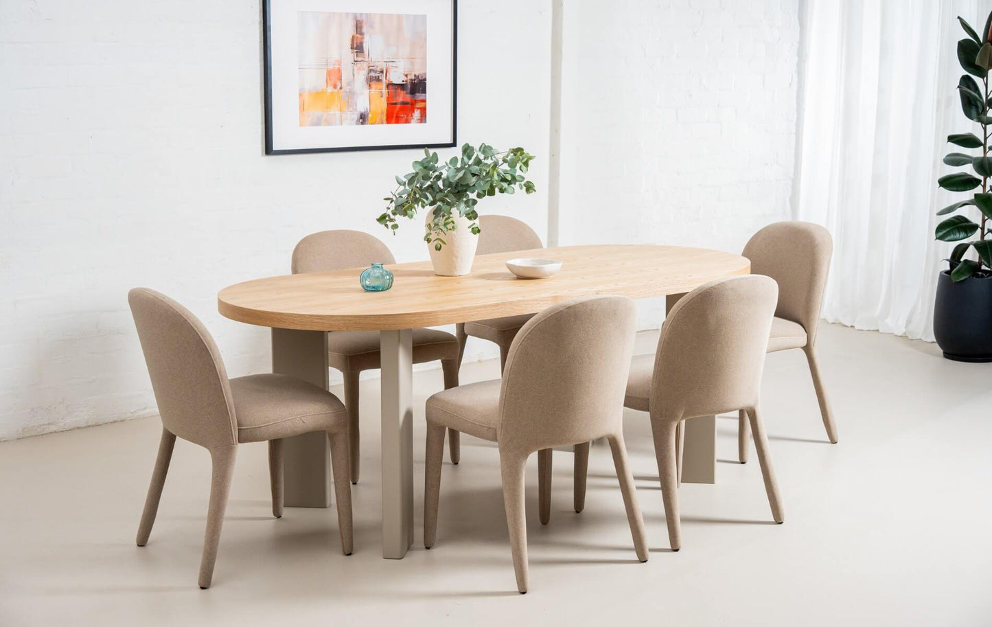 Strathmore | Leaf Linen Fabric Modern Dining Chairs | Linen