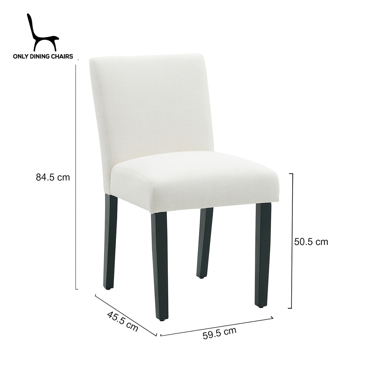 Sutherland | Contemporary Off White Fabric Wooden Dining Chairs | Set Of 2