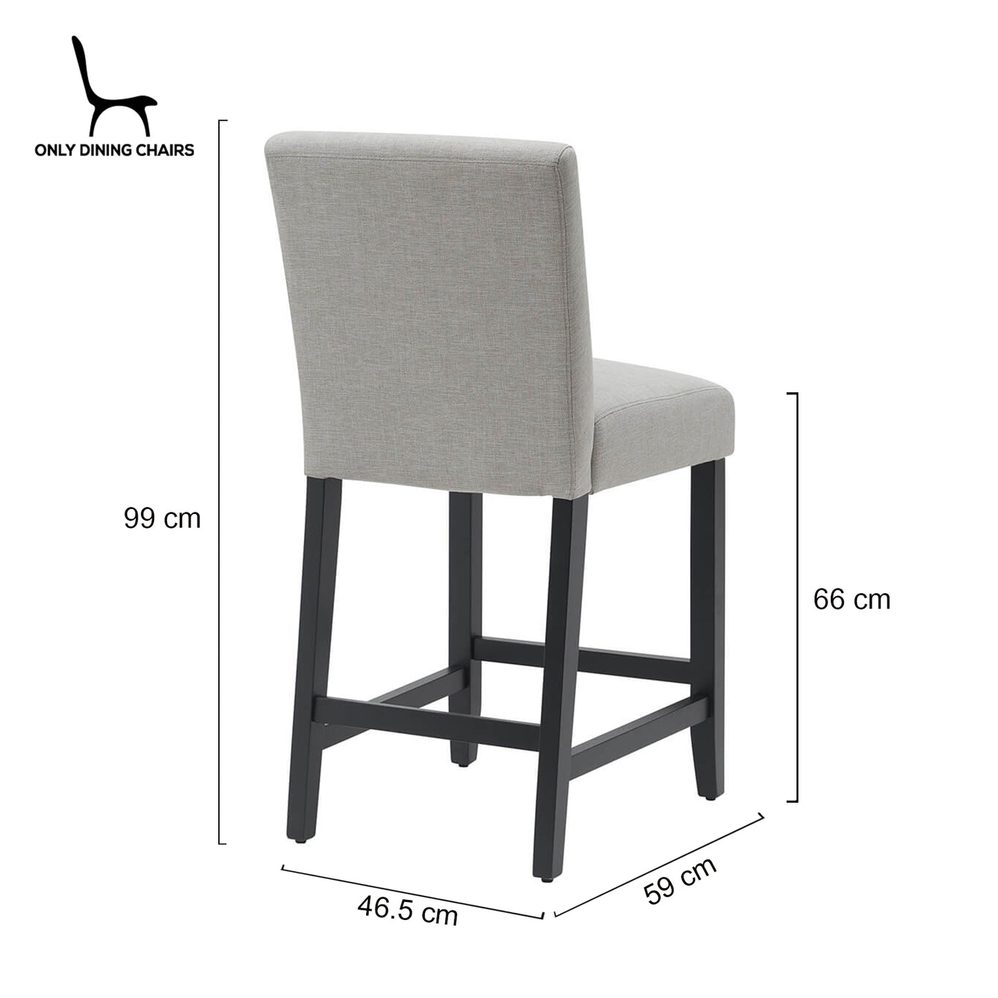 Contemporary Taupe Off White Fabric Wooden Bar Stools