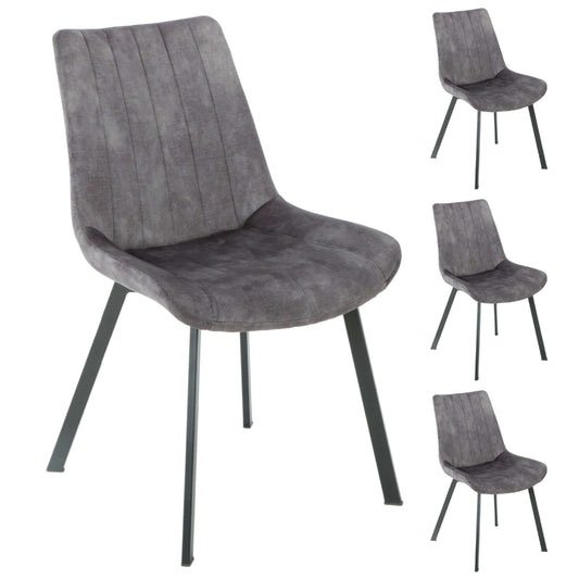 Tarcoola | Modern Grey Taupe Fabric Dining Chairs | Set Of 4 | Grey