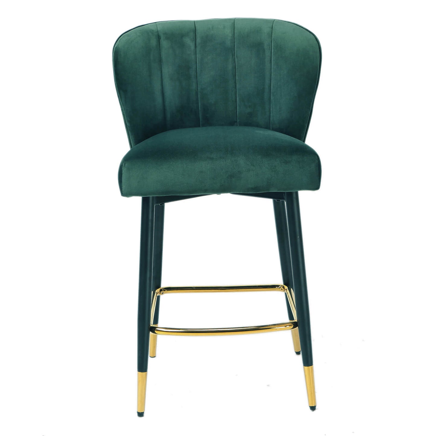Taylor | Metal Modern Velvet Bar Stools | Set Of 2 | Green