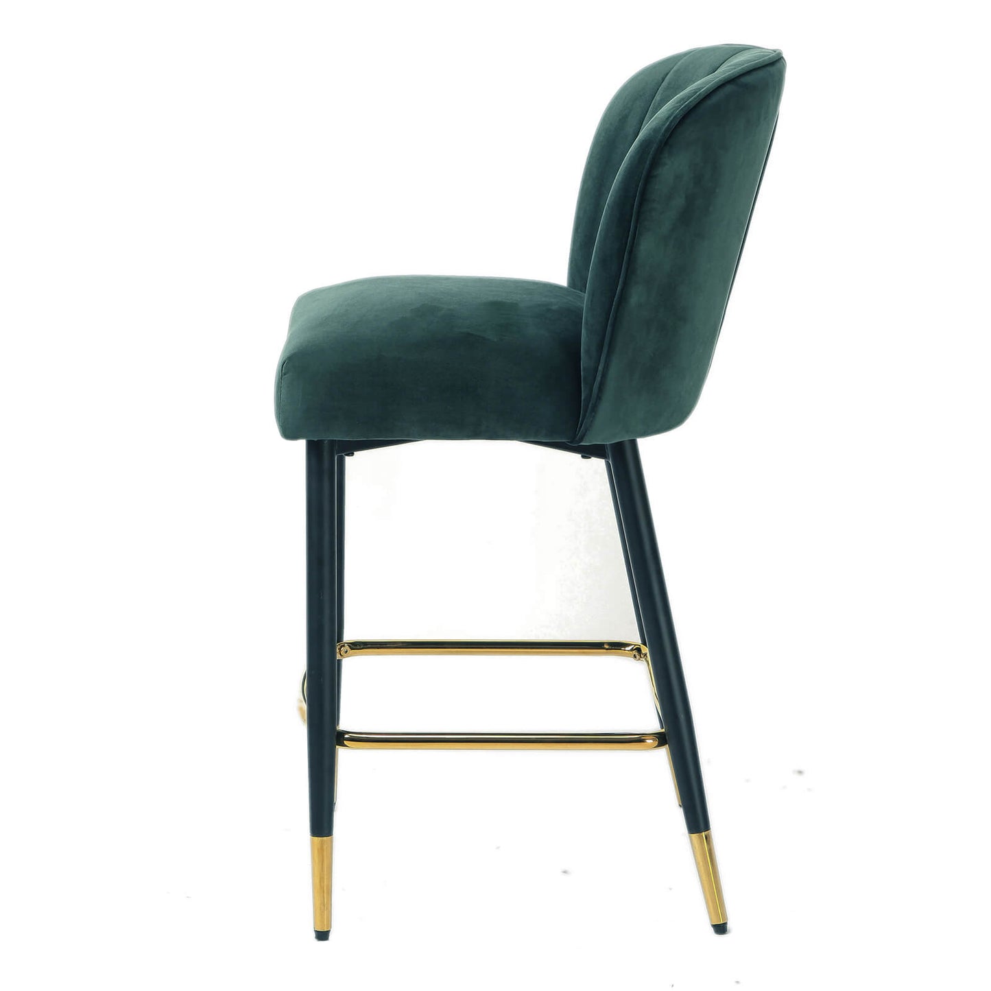 Taylor | Metal Modern Velvet Bar Stools | Set Of 2 | Green